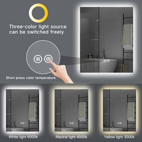 1200x800mm Motion Sensor Switch Rectangle Frosted Circle Frameless Backlit Led Mirror Bathroom Vanity Mirror