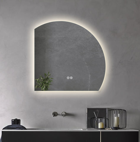 1000x1000 Fan Shape Frameless Backlit Led Mirror Bathroom Vanity Mirror