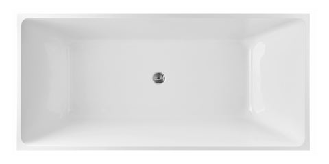 Thin edge No Overflow Sanitary grade Acrylic Recgtangle Free Standing Bathtub 1500x750x580mm