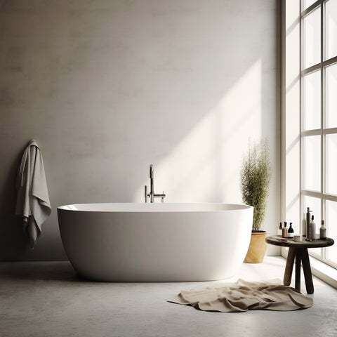 Matte White Thin edge NO overflow Sanitary grade Acrylic Free Standing Bathtub 1500 /1700mm