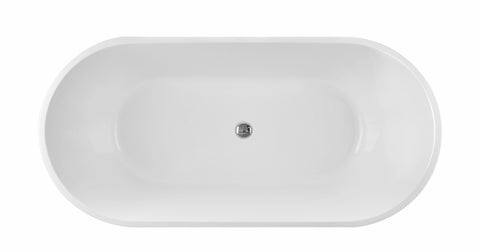 Thin edge NO overflow Sanitary grade Acrylic Free Standing Bathtub 1500 /1700mm