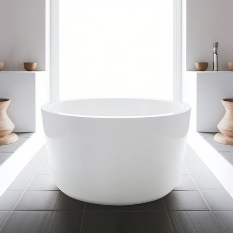 Round Acrylic Free Standing Sitting Bathtub Dia.1040x660mm