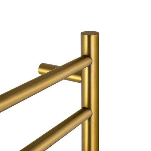 6 Bars Round Brushed Yellow Gold Electric Heated Towel Rack