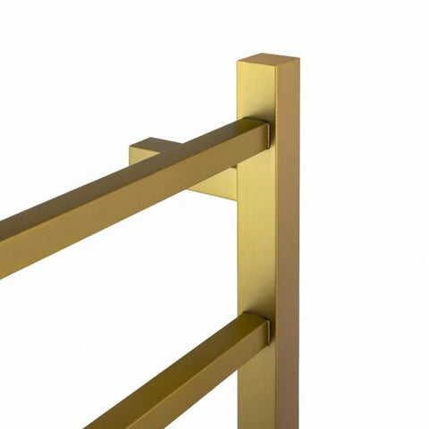 6 Bars Square Brushed Yellow Gold Electric Heated Towel Rack