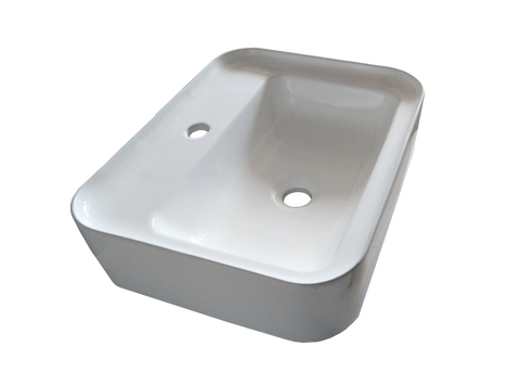 500*400*140 Glossy White With Tap Hole Slim Edge Above Counter Top Porcelain Basin Bathroom Vanity