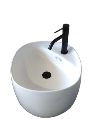 440*470*385mm Matte white Slim Edge With Overflow Wall Hung Porcelain Basin Bathroom Vanity