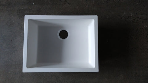 610*470mm Black & White Granite-Quartz stone kitchen laundry sink basin UNDER-TOP MOUNT