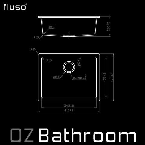 610*470mm Black & White Granite-Quartz stone kitchen laundry sink basin UNDER-TOP MOUNT 610*470mm Black & White Granite-Quartz stone kitchen laundry sink basin UNDER-TOP MOUNT