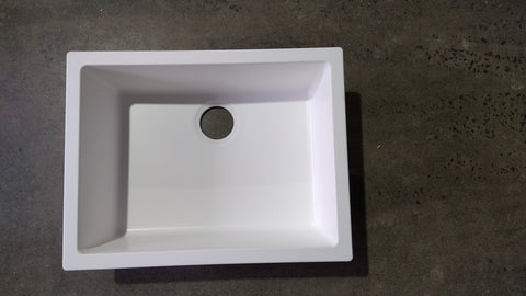 610*470mm Black & White Granite-Quartz stone kitchen laundry sink basin UNDER-TOP MOUNT