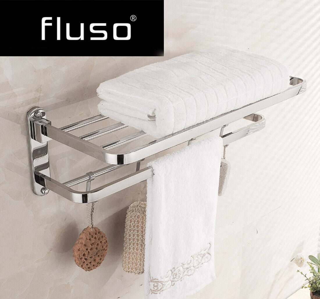 304 Stainless Steel 600mm Wall Hung Bathroom Shelf Holder