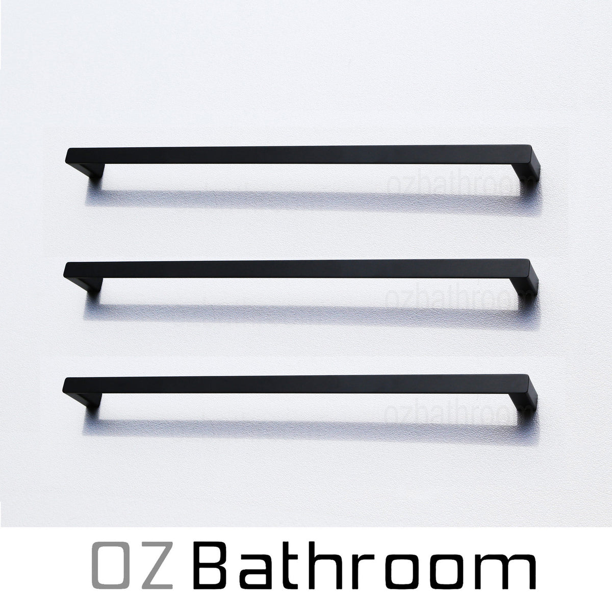 matt black towel rail for white bathroom