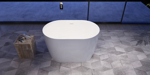 D-11 freestanding bathtub front three-quarter view