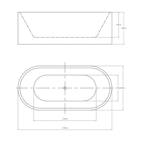 Thin edge NO overflow Sanitary grade Acrylic Free Standing Bathtub 1500 /1700mm