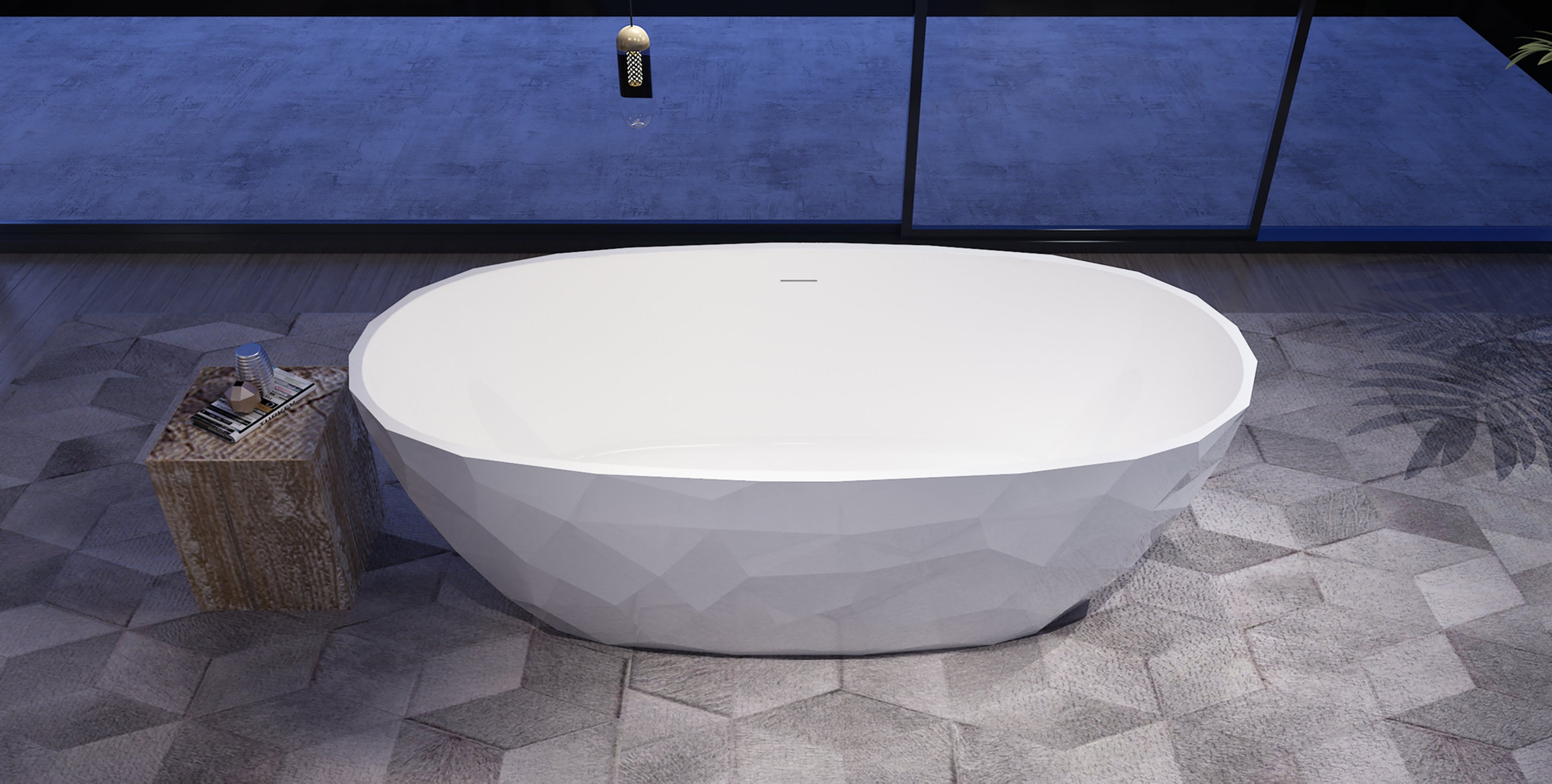 DZ-15 faceted freestanding bathtub front view
