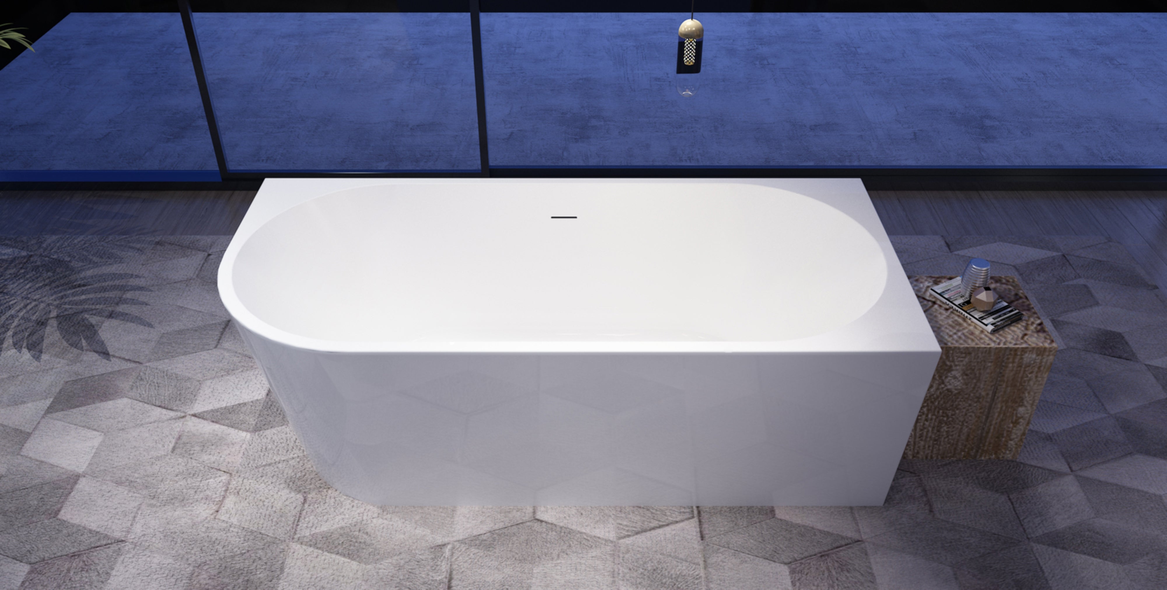 J-16R right corner bathtub front detail