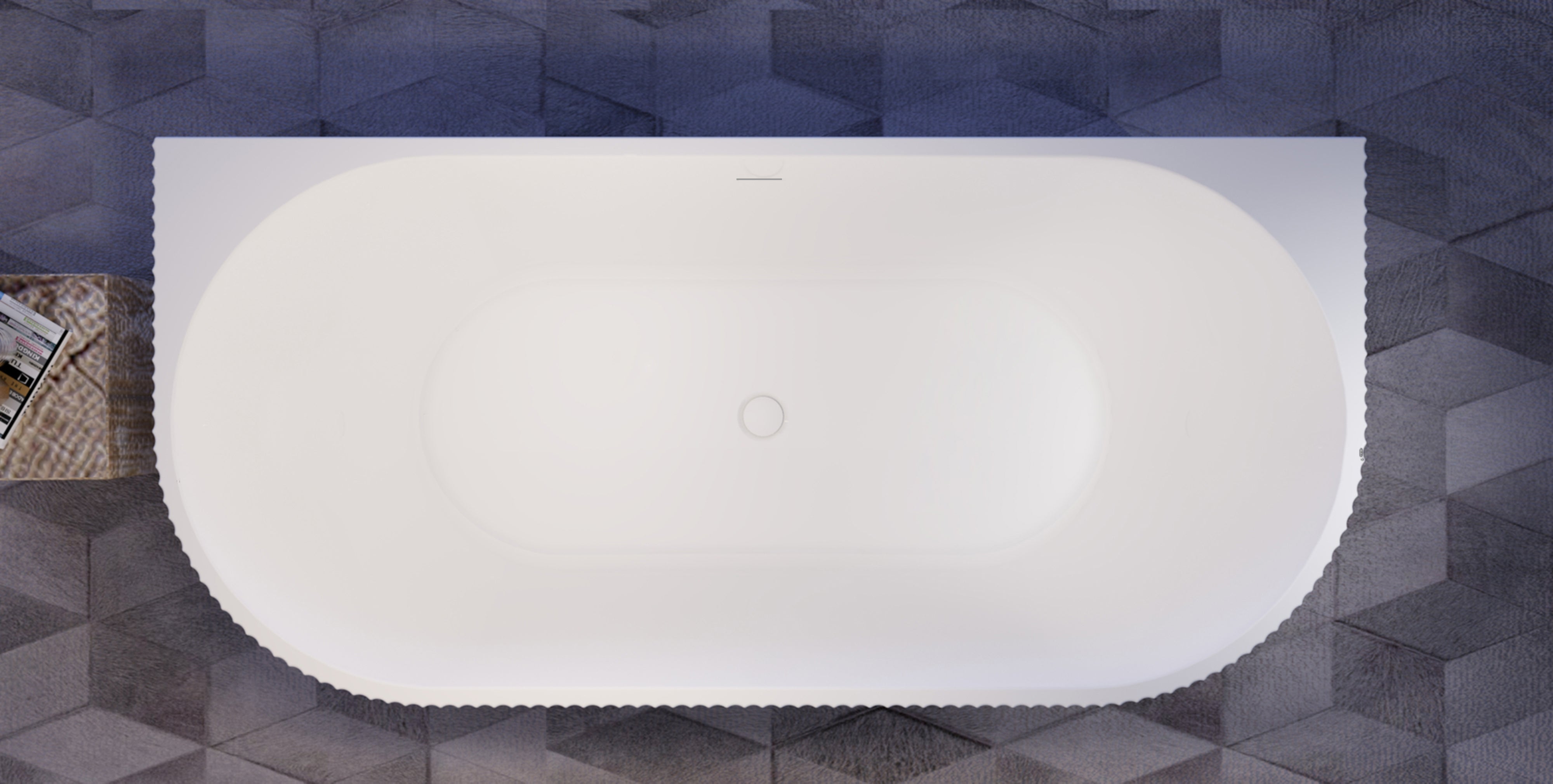 QF Series fluted bathtub top view