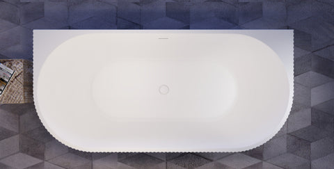 QF Series fluted bathtub top view
