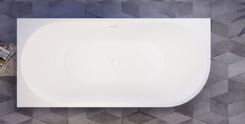 J Series left corner bathtub top view