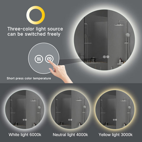 500x800mm Motion Sensor Switch Arch Shape Frameless Backlit Led Mirror Bathroom Vanity Mirror