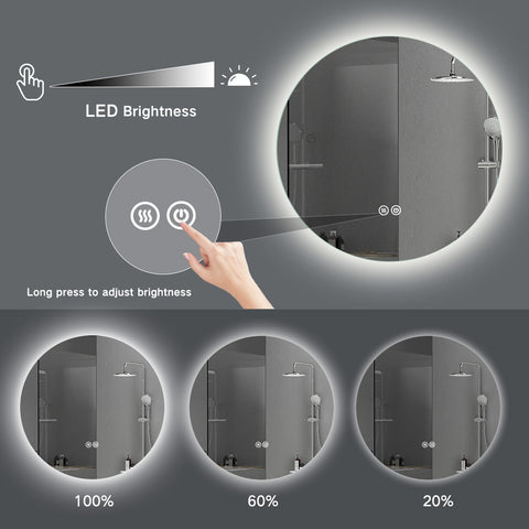 500x800mm Motion Sensor Switch Arch Shape Frameless Backlit Led Bathroom Mirror