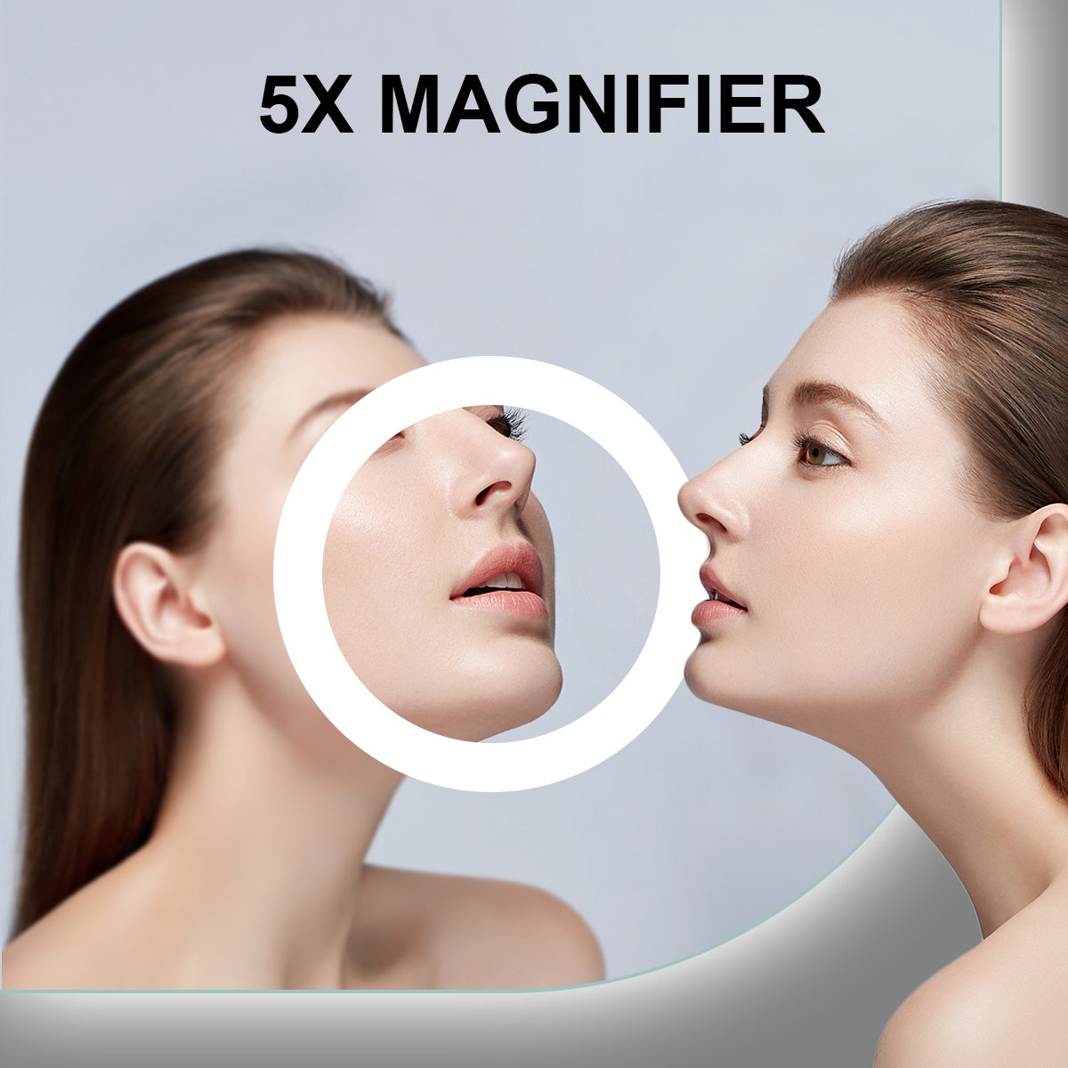 1200x800mm Motion Sensor Switch Leaf Shape Frameless Backlit Magnifier Led Bathroom Mirror
