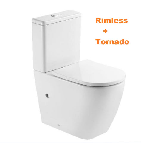 Melbourne Local pick up Tornado+Rimless Toilet Suite BACK TO WALL- CLOSE COUPLED- SOFT CLOSE SEAT