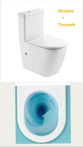 Melbourne Local pick up Tornado+Rimless Toilet Suite BACK TO WALL- CLOSE COUPLED- SOFT CLOSE SEAT