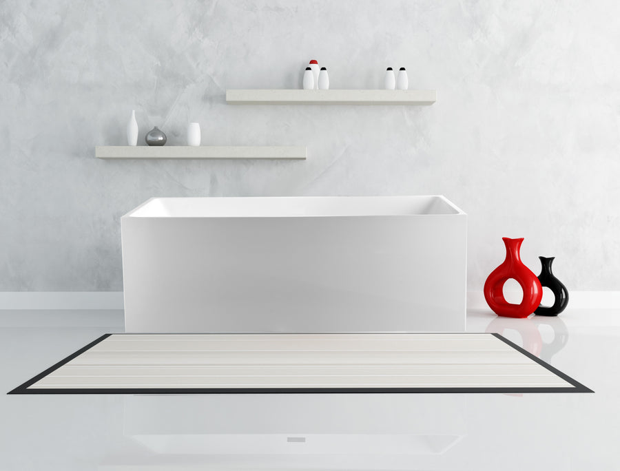 Thin edge No Overflow Sanitary grade Acrylic Recgtangle Free Standing Bathtub 1500x750x580mm