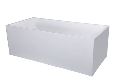 Thin edge No Overflow Sanitary grade Acrylic Recgtangle Free Standing Bathtub 1500x750x580mm