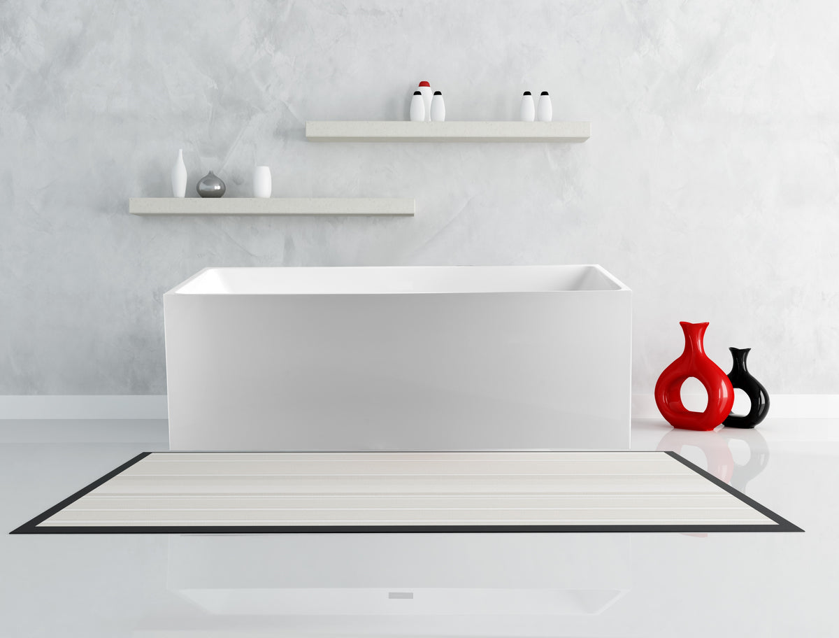 Thin edge No Overflow Sanitary grade Acrylic Recgtangle Free Standing Bathtub 1500x750x580mm