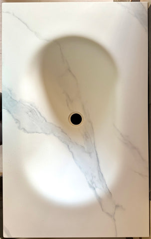 Caplet Monoform™ Bench Basin Oval bowl Calacatta Sintered Stone Vanity Top Bathroom Variety Sizes