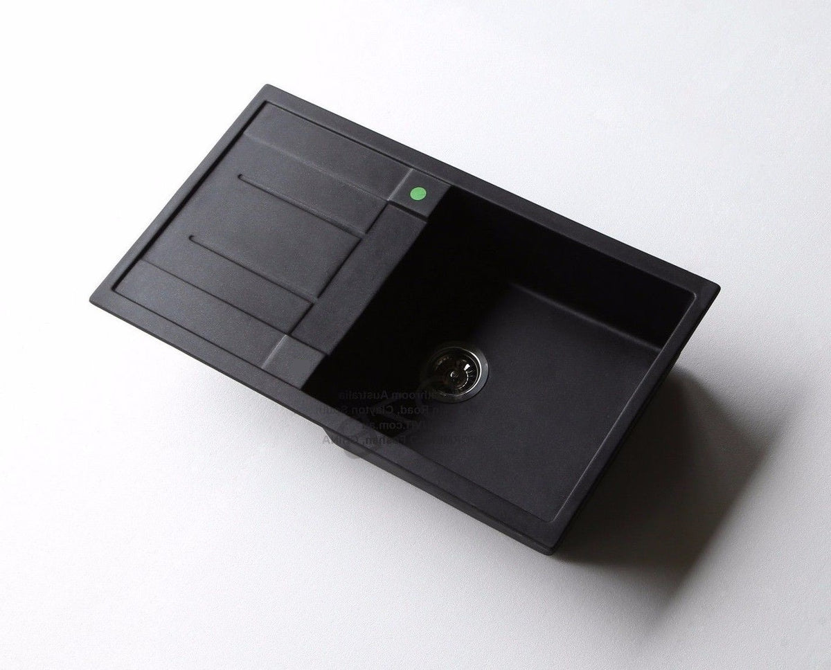 780*500mm Black Granite - Quartz Stone kitchen sink Single bowl with drainer