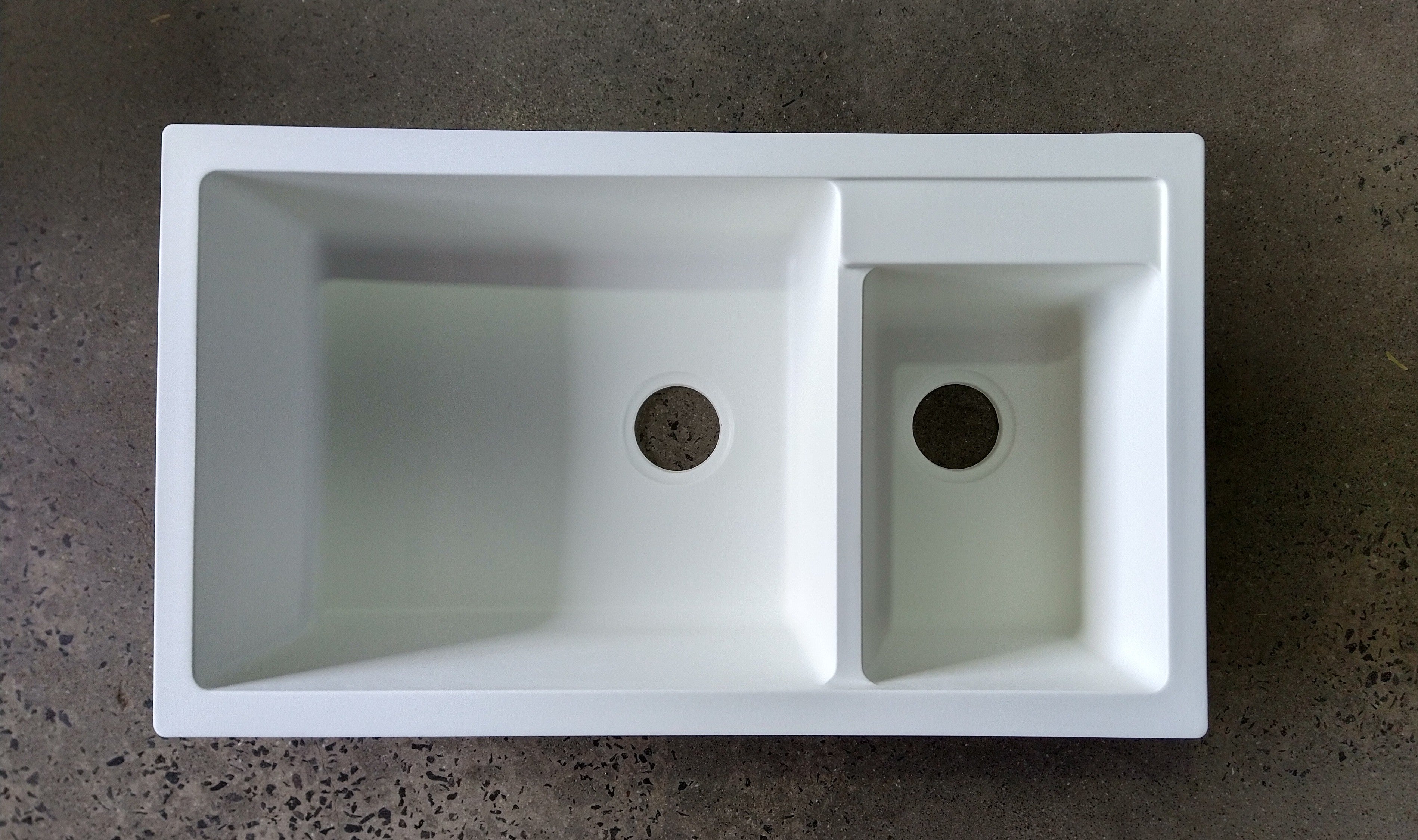 860*500MM BLACK Granite stone kitchen Sink double bowls round TOP/UNDER mount