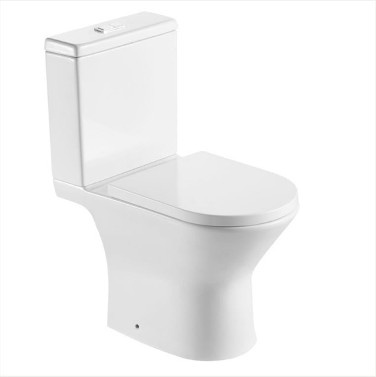 Melbourne Local pick up Skew Pan Side Waste RIMLESS Toilet Suite BACK TO WALL- CLOSE COUPLED- SOFT CLOSE Seat