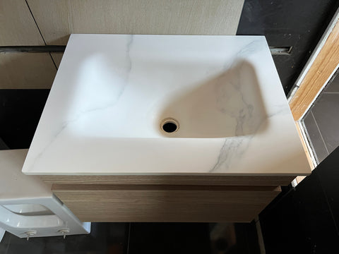 Recta Monoform™ Bench Basin Rectangle bowl Calacatta Sintered Stone Vanity Top Bathroom Variety Sizes