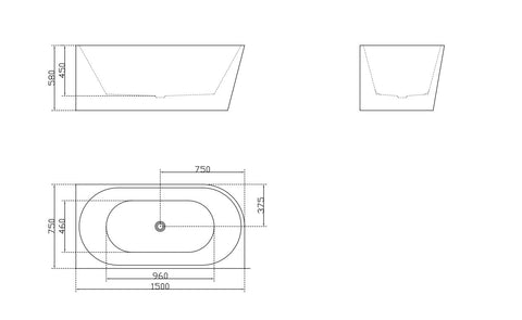 Corner Bathtub Thin Edge No Overflow Sanitary grade Acrylic Free Standing Bathtub