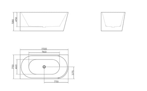 Corner Bathtub Thin Edge No Overflow Sanitary grade Acrylic Free Standing Bathtub