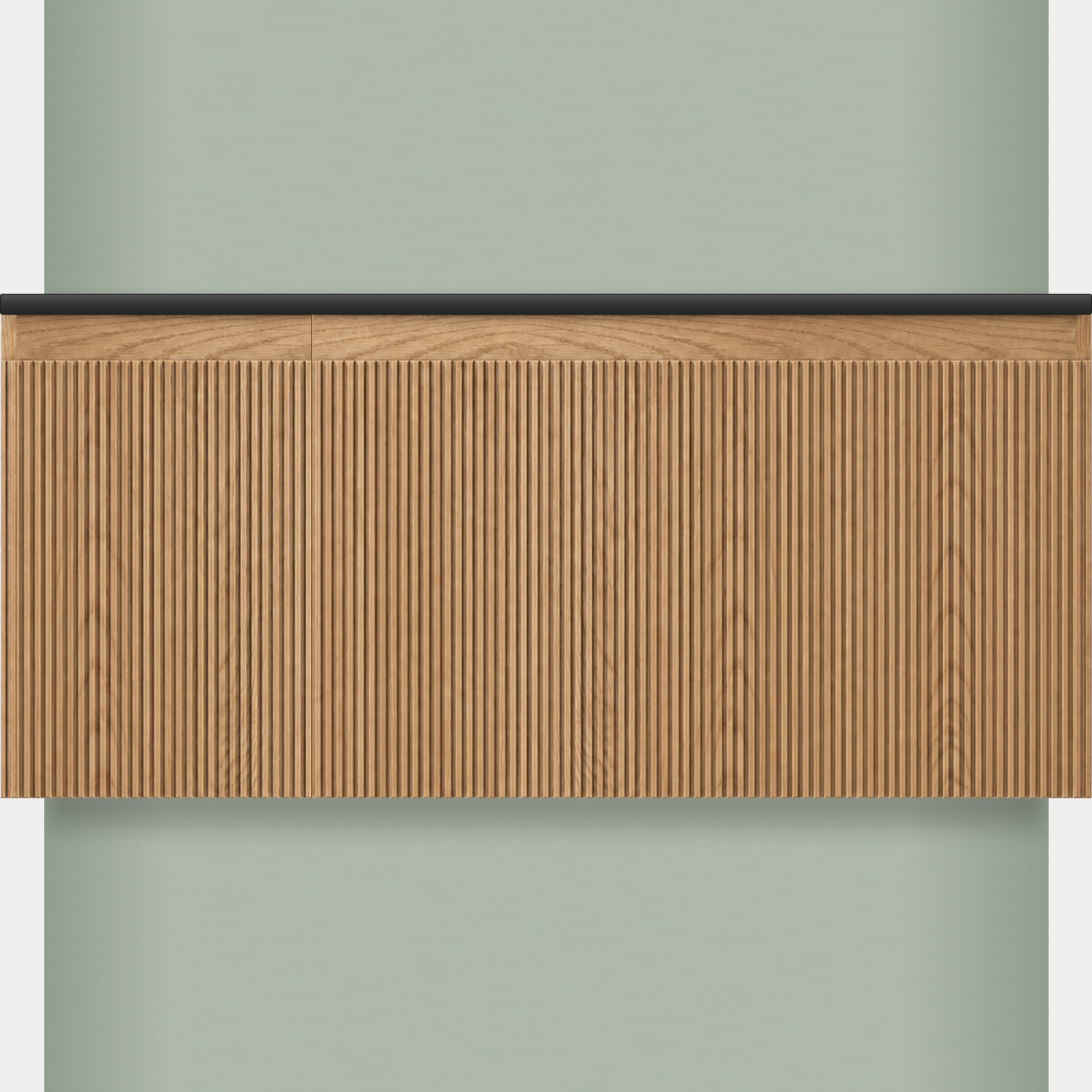 Modular Fluted Oak Vanity Cabinet 1050 mm - Square Ends - OZ-MF-1050-SQ-300-750