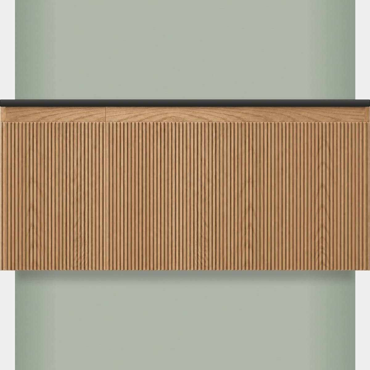 Modular Fluted Oak Vanity Cabinet 1050 mm - Square Ends - OZ-MF-1050-SQ-300-750