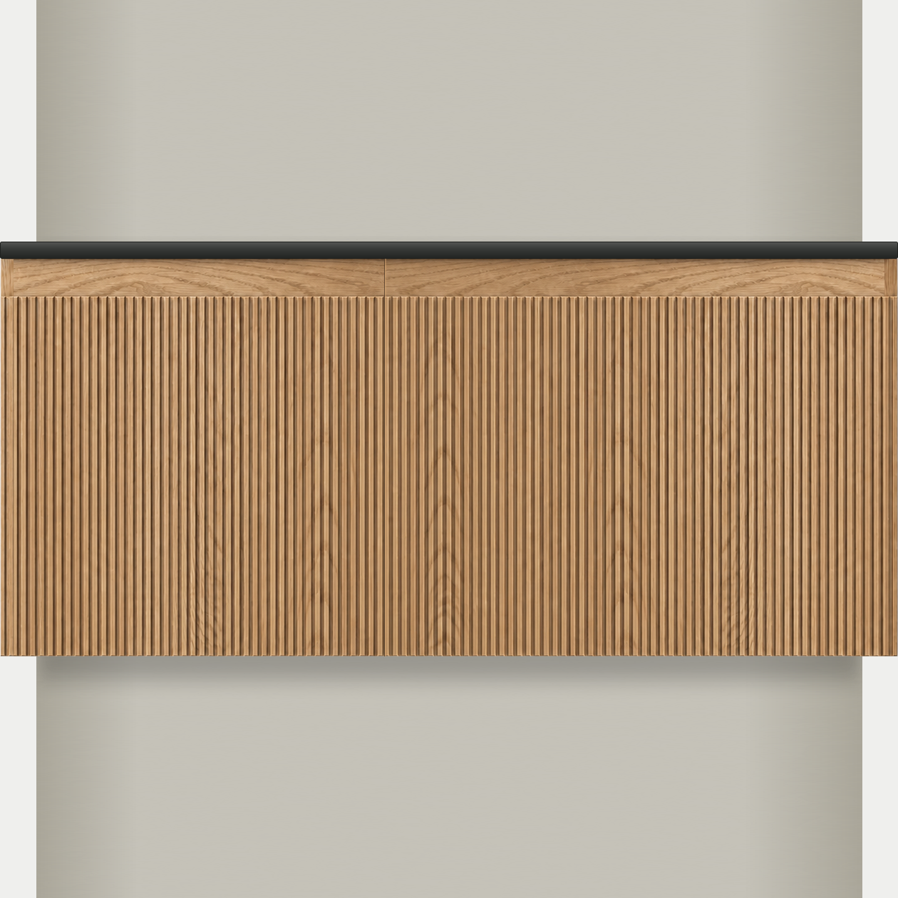 Modular Fluted Oak Vanity Cabinet 1050 mm - Square Ends - OZ-MF-1050-SQ-450-600