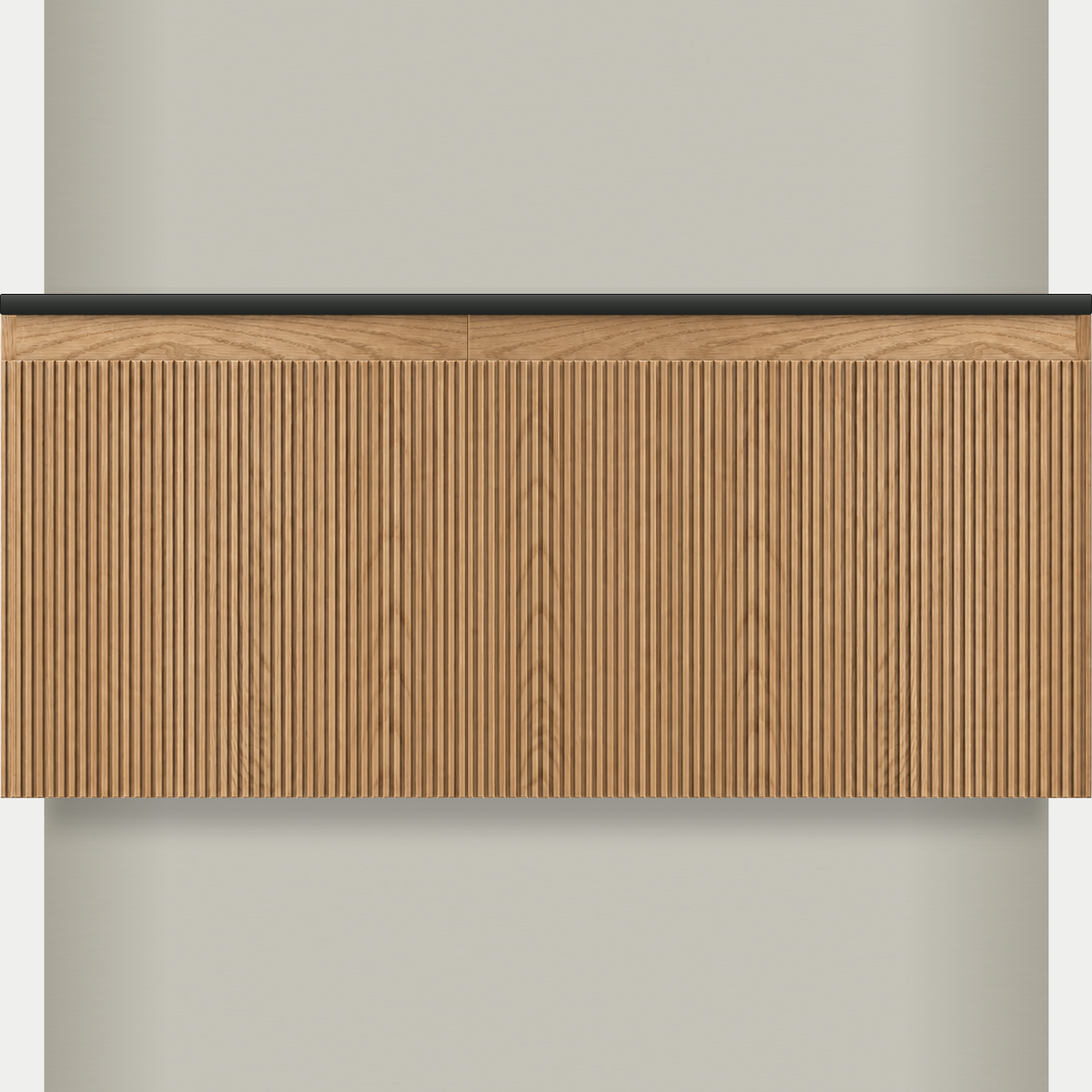 Modular Fluted Oak Vanity Cabinet 1050 mm - Square Ends - OZ-MF-1050-SQ-450-600