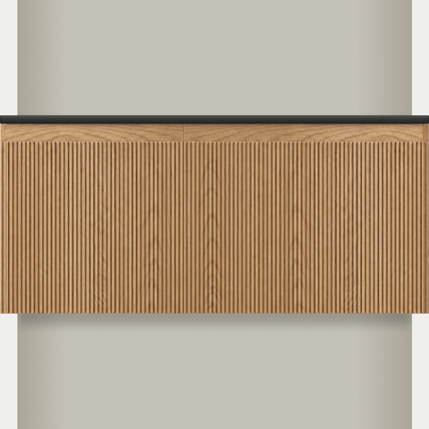 Modular Fluted Oak Vanity Cabinet 1050 mm - Square Ends - OZ-MF-1050-SQ-450-600