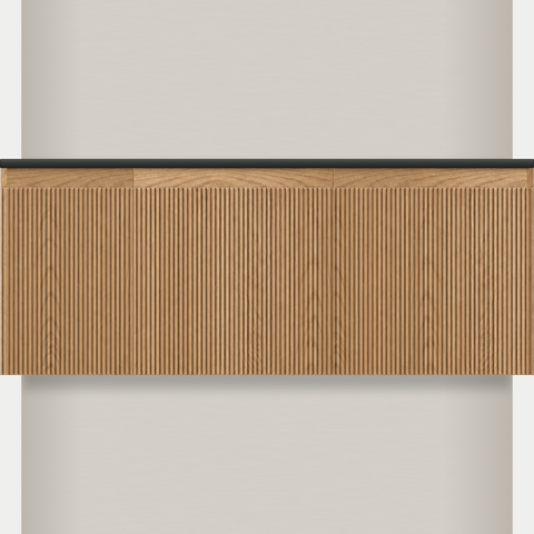 Modular Fluted Oak Vanity Cabinet 1200 mm - Square Ends - OZ-MF-1200-SQ-300-450-450