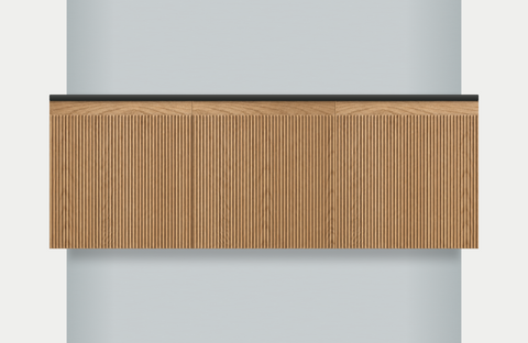 Modular Fluted Oak Vanity Cabinet 1350 mm - Square Ends, modules 450 + 450 + 450 mm
