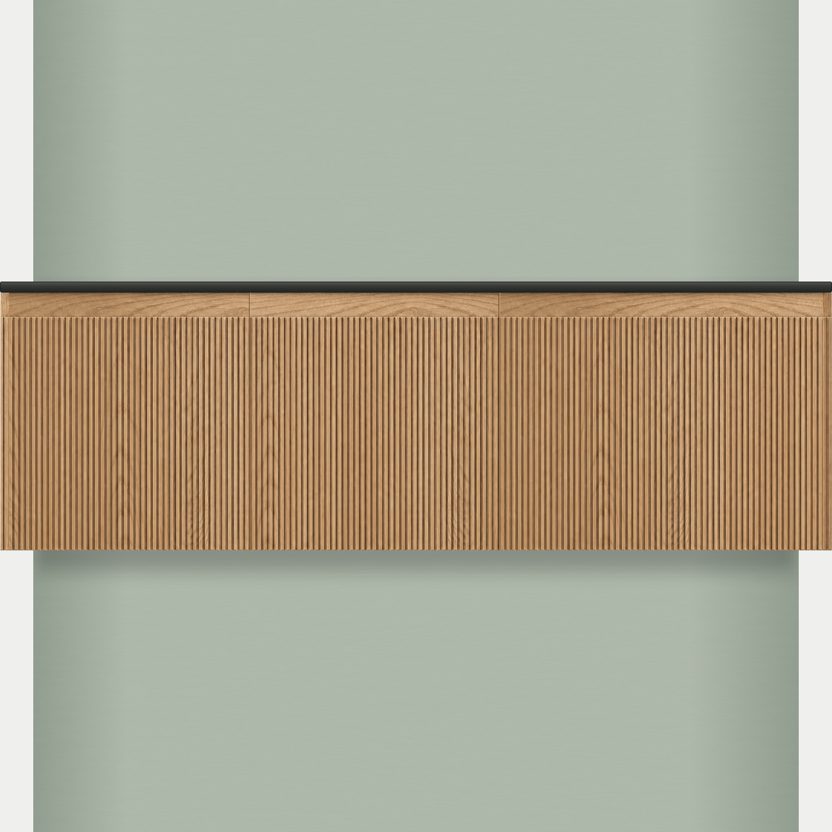 Modular Fluted Oak Vanity Cabinet 1500 mm - Square Ends - OZ-MF-1500-SQ-450-450-600