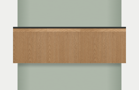 Modular Fluted Oak Vanity Cabinet 1500 mm - Square Ends, modules 450 + 450 + 600 mm