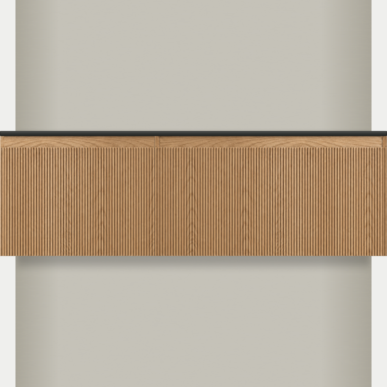 Modular Fluted Oak Vanity Cabinet 1500 mm - Square Ends - OZ-MF-1500-SQ-600-900