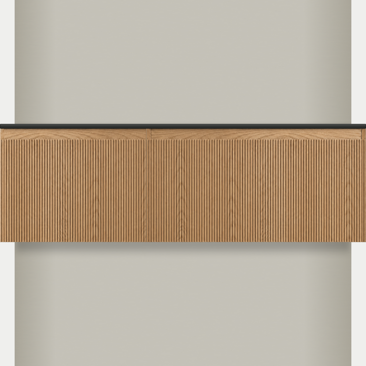 Modular Fluted Oak Vanity Cabinet 1500 mm - Square Ends - OZ-MF-1500-SQ-600-900