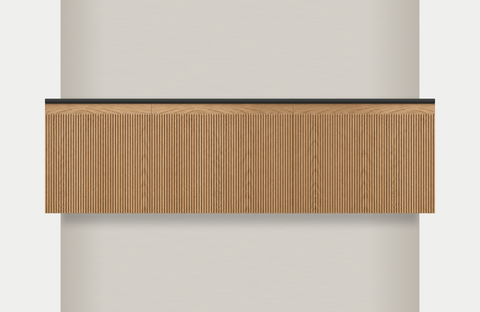 Modular Fluted Oak Vanity Cabinet 1650 mm - Square Ends, modules 450 + 600 + 600 mm