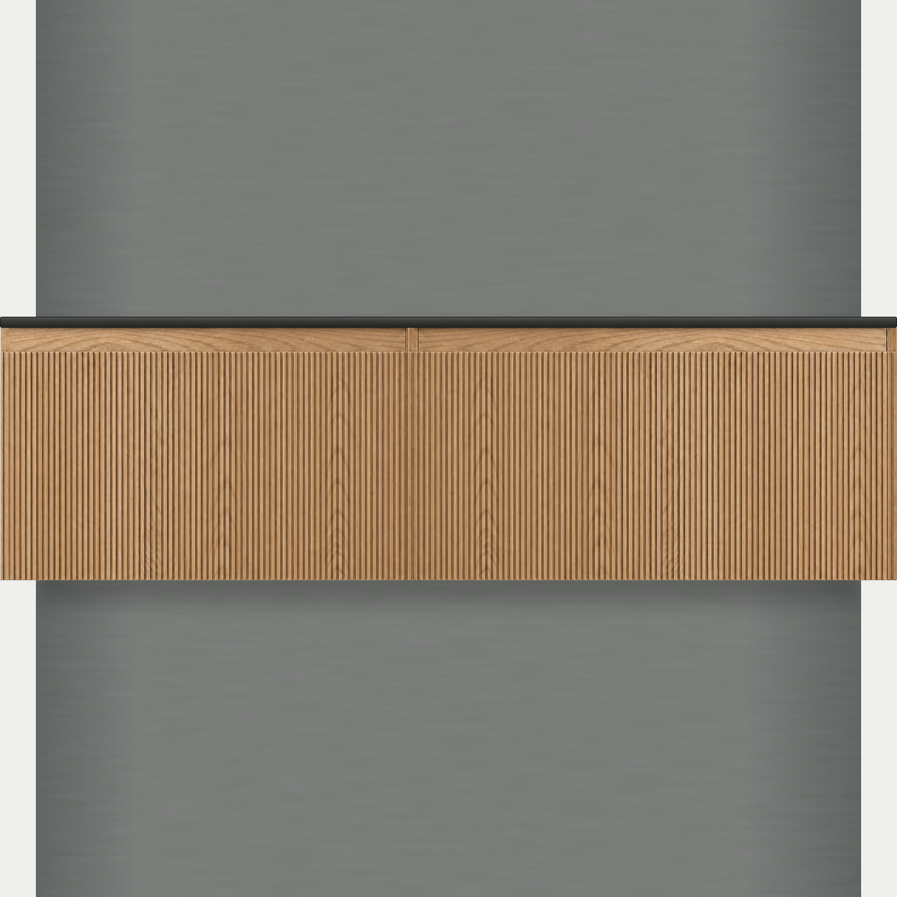 Modular Fluted Oak Vanity Cabinet 1650 mm - Square Ends - OZ-MF-1650-SQ-750-900